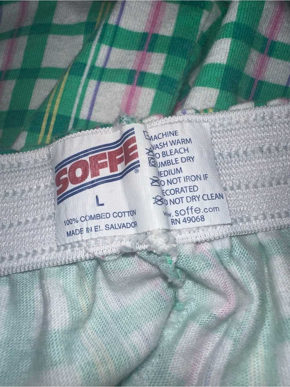Green & Pink Plaid Cotton Athletic Shorts - Picture 7 of 7